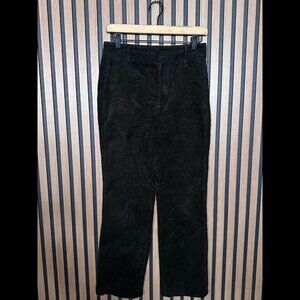 Zara Pants Small Womens Black Corduroy High Rise 100% Cotton Straight